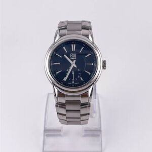 ESQ Movado Excel Black / Stainless Steel ES.01.1.14.5540 #113 new battery